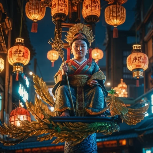 illuminated lantern,asian lamp,mulan,chinese temple,asian costume,hanging temple,hanging lantern,shuanghuan noble,asian culture,feng shui,taiwanese opera,lantern,bodhisattva,barongsai,xi'an,asia,shanghai,oriental princess,asian woman,lanterns