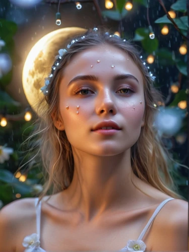 fairy lights,garland of lights,girl in a wreath,christmas angel,luminous garland,fae,mystical portrait of a girl,visual effect lighting,faery,the holiday of lights,garland lights,star garland,faerie,christmas banner,blonde girl with christmas gift,lily-rose melody depp,elf,fairy dust,girl in flowers,little girl fairy,Photography,General,Realistic