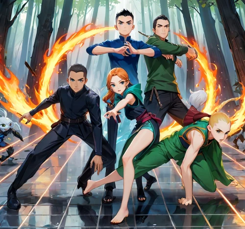 hero academy,wushu,game illustration,five elements,chollo hunter x,sōjutsu,swordsmen,action-adventure game,japanese martial arts,fire dance,martial arts,kungfu,fantastic four,dragon fire,cg artwork,wizards,adventure game,kenjutsu,fire poi,dragon slayers,Anime,Anime,Realistic