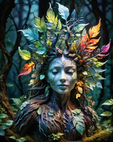 dryad,faerie,faery,fae,fantasy art,fairy peacock,the enchantress,fantasy portrait,mother nature,fairy queen,mother earth,shamanic,3d fantasy,mystical portrait of a girl,girl in a wreath,enchanted forest,fractals art,poison ivy,bodypainting,fairy forest,Photography,Artistic Photography,Artistic Photography 02