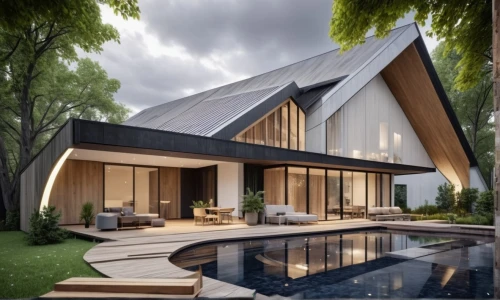 modern house,timber house,pool house,3d rendering,folding roof,landscape design sydney,wooden house,modern architecture,wooden roof,roof landscape,house shape,house in the forest,landscape designers sydney,mid century house,smart home,garden design sydney,luxury property,residential house,roof panels,chalet,Photography,General,Realistic