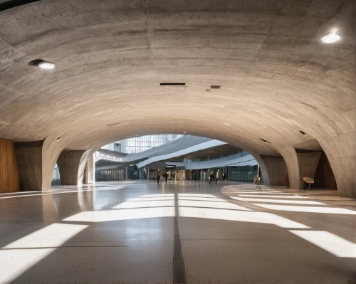 toronto city hall,concrete ceiling,tempodrom,daylighting,subway station,train station passage,underpass,exposed concrete,station hall,metro station,brutalist architecture,dulles,station concourse,walt disney concert hall,hollywood metro station,underground garage,hall of nations,concrete,baggage hall,kamppi,Photography,General,Realistic
