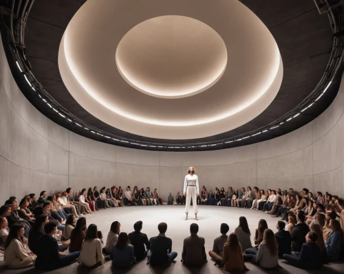 musical dome,vipassana,immenhausen,klaus rinke's time field,futuristic art museum,white room,oculus,the pillar of light,guggenheim museum,soumaya museum,greek in a circle,panopticon,lecture hall,performance hall,oval forum,christ chapel,dhammakaya pagoda,meditation,stage design,archidaily,Photography,General,Realistic