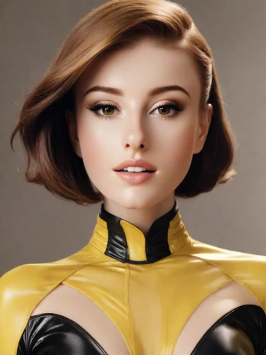 realdoll,female doll,kryptarum-the bumble bee,doll's facial features,latex clothing,wasp,sprint woman,female model,head woman,x-men,yellow and black,xmen,plastic model,latex,rc model,pixie-bob,x men,bee,bust,artist's mannequin