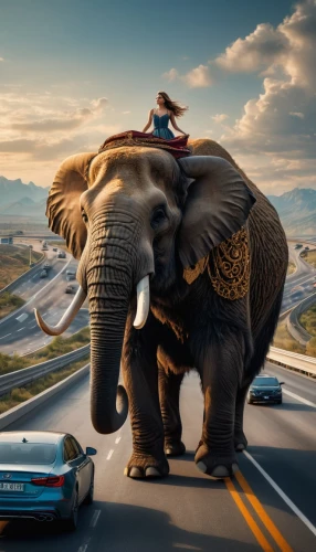 elephant ride,elephants and mammoths,wild animals crossing,circus elephant,cartoon elephants,pachyderm,dumbo,blue elephant,traffic jams,elephants,elephant,mahout,elephantine,elephant kid,evening traffic,traffic jam,traffic congestion,road traffic,animal film,national geographic,Photography,General,Fantasy