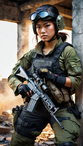 ballistic vest,swat,airsoft,vietnam,gi,vietnam vnd,operator,vietnam's,woman holding gun,airsoft gun,hue city,combat medic,tactical,paintball equipment,mercenary,special forces,police uniforms,military person,bodyworn,strong military,Illustration,Japanese style,Japanese Style 18