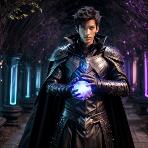 dodge warlock,cosplay image,male elf,vax figure,magus,magneto-optical drive,games of light,mage,star-lord peter jason quill,digital compositing,cosplayer,merlin,purple,summoner,magneto-optical disk,fantasy picture,runes,count,male character,lantern bat