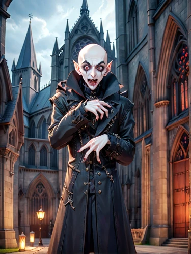 gothic portrait,count,dracula,gothic architecture,gothic style,magistrate,gothic,gothic church,vampire,choir master,it,haunted cathedral,vax figure,gothic fashion,hamelin,priest,templedrom,bishop,magus,jester,Anime,Anime,Traditional