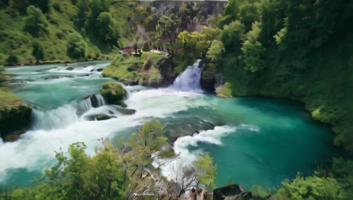 green waterfall,mckenzie river,bow falls,falls of the cliff,aare,plitvice,flowing water,huka river,wasserfall,falls,rushing water,hydroelectricity,rhine falls,fluvial landforms of streams,rapids,danube gorge,altai,green water,niagara,slovenia