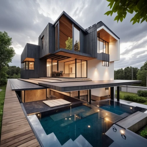 modern house,modern architecture,cube house,cubic house,timber house,wooden house,modern style,house shape,pool house,luxury property,beautiful home,inverted cottage,wooden decking,corten steel,residential house,architecture,luxury home,two story house,contemporary,dunes house,Photography,General,Realistic