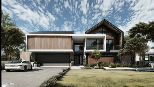 modern house,3d rendering,landscape design sydney,render,residential house,dunes house,modern architecture,smart house,build by mirza golam pir,landscape designers sydney,mid century house,house shape,two story house,residential,timber house,luxury home,garden design sydney,large home,new housing development,wooden house