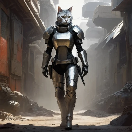 grey fox,south american gray fox,cat warrior,armored animal,rocket raccoon,cat vector,gray cat,prowl,alley cat,gray kitty,tau,rex cat,silver tabby,breed cat,animal feline,the cat,patrols,aegean cat,canis panther,wildcat,Conceptual Art,Fantasy,Fantasy 11