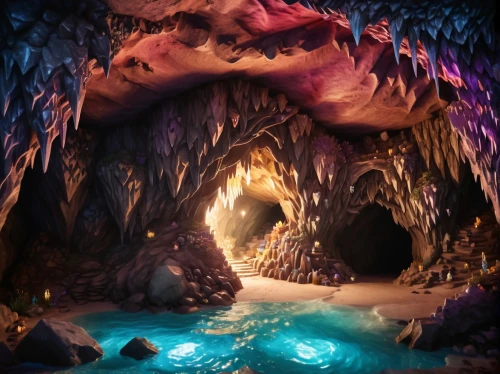 lava cave,cave tour,the blue caves,cave,cave on the water,fairy village,blue caves,pit cave,sea cave,mushroom landscape,blue cave,fairy world,ice cave,fairy chimney,cave church,3d fantasy,fairy house,sea caves,dungeon,underground lake,Conceptual Art,Fantasy,Fantasy 31