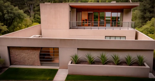 mid century house,3d rendering,build by mirza golam pir,dunes house,modern house,stucco wall,mid century modern,render,stucco frame,exterior decoration,modern architecture,model house,residential house,gold stucco frame,house shape,garden elevation,stucco,corten steel,clay house,3d rendered
