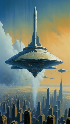 futuristic architecture,futuristic landscape,sci fiction illustration,science fiction,alien ship,ufo intercept,science-fiction,sky city,starship,sky space concept,ufo,sci - fi,sci-fi,futuristic,flying saucer,sci fi,ufos,metropolis,scifi,compans-cafarelli,Conceptual Art,Sci-Fi,Sci-Fi 21