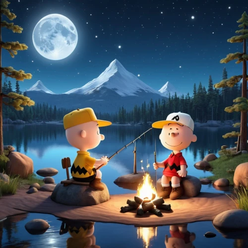 campfire,romantic night,campfires,romantic scene,night scene,peanuts,camping,s'more,camp fire,moon and star background,cute cartoon image,marshmallow art,arrowroot family,moonlit night,the moon and the stars,fishing camping,campground,camping tipi,the night of kupala,stargazing,Unique,3D,3D Character