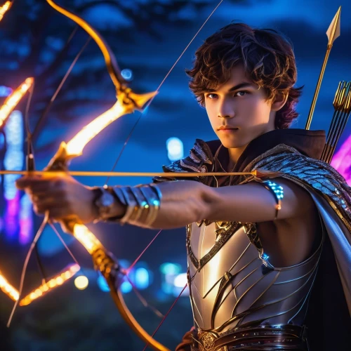 valerian,awesome arrow,bow and arrows,bows and arrows,cosplay image,bow and arrow,fantasy warrior,visual effect lighting,archer,silver arrow,cosplayer,male elf,longbow,perseus,runes,heroic fantasy,draw arrows,artemis,sagittarius,excalibur,Photography,General,Realistic