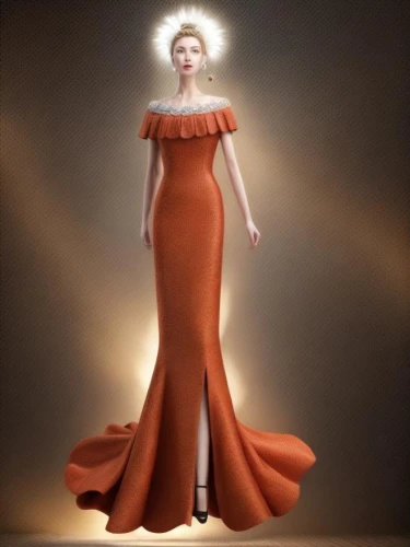 dress form,evening dress,orange,fashion design,ball gown,dress doll,bright orange,art deco woman,haute couture,hoopskirt,costume design,cocktail dress,overskirt,fashion doll,traffic cone,gown,fashion designer,orange robes,tilda,doll dress,Common,Common,Natural