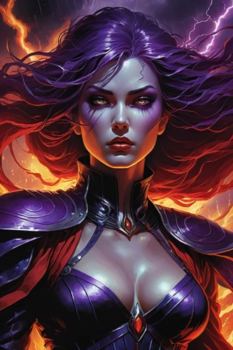 starfire,scarlet witch,evil woman,purple,wall,solar,fiery,sorceress,medusa,dodge warlock,fire background,la violetta,fire siren,monsoon banner,destroy,black widow,purple background,darth talon,violet,purple wallpaper,Illustration,Realistic Fantasy,Realistic Fantasy 04