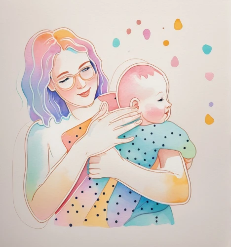 watercolor baby items,capricorn mother and child,baby with mom,kids illustration,blogs of moms,baby icons,motherhood,watercolor women accessory,mother-to-child,mother with child,breastfeeding,baby care,soft pastel,little girl and mother,infant,mother and child,watercolor painting,watercolor paper,star mother,rainbow pencil background,Unique,Design,Character Design