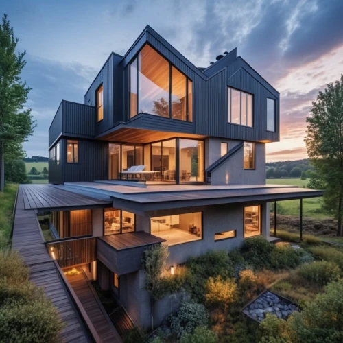modern architecture,modern house,cubic house,cube house,timber house,dunes house,new england style house,beautiful home,wooden house,frame house,corten steel,modern style,house by the water,contemporary,house shape,house in the mountains,two story house,danish house,metal cladding,smart home,Photography,General,Realistic