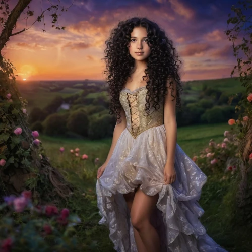 celtic woman,faery,faerie,fantasy picture,romantic portrait,fantasy portrait,enchanting,fairy queen,mystical portrait of a girl,wild rose,rosa 'the fairy,celtic queen,hedge rose,fantasy woman,fantasy art,wild roses,the enchantress,landscape rose,beautiful girl with flowers,enchanted,Illustration,Realistic Fantasy,Realistic Fantasy 02