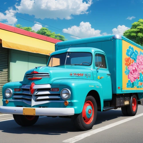 easter truck,kei truck,truck,ice cream van,delivery truck,cartoon car,day of the dead truck,ford truck,food truck,mail truck,ford cargo,pickup-truck,toy's story,malasada,delivery trucks,pick up truck,retro vehicle,datsun truck,kawaii ice cream,rust truck,Illustration,Japanese style,Japanese Style 03