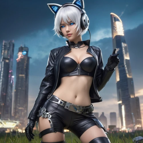 tiber riven,black cat,cosplay image,grey fox,kat,fox,domestic short-haired cat,fennec,cat ears,silver fox,hk,cute fox,mara,cosplay,cosplayer,sega,halloween black cat,catlike,feline,kinara,Photography,General,Cinematic