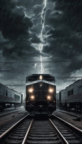 electric train,train shocks,thunderbolt,conceptual photography,amtrak,streetcar,through-freight train,electric locomotives,the train,electric locomotive,ghost train,train of thought,strom,train car,queensland rail,train,lightning bolt,last train,photo manipulation,express train,Conceptual Art,Fantasy,Fantasy 33