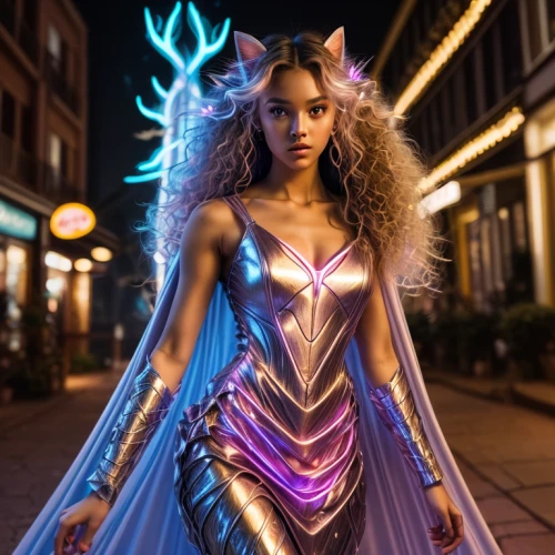 fantasy woman,goddess of justice,neon body painting,the enchantress,queen of the night,scarlet witch,glowing antlers,nebula guardian,starfire,wonder woman city,wonderwoman,zodiac sign libra,fairy queen,magical,symetra,fantasy girl,sorceress,warrior woman,aurajoki,libra