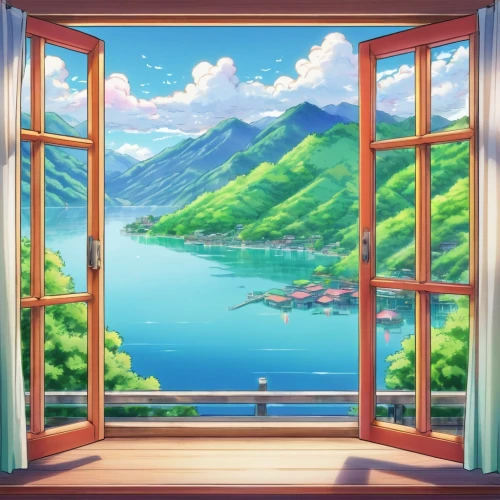 window to the world,window with sea view,window,landscape background,bedroom window,ocean view,window view,window curtain,summer background,wooden windows,big window,wood window,open window,glass window,background images,the window,window covering,window released,ocean background,windows,Illustration,Japanese style,Japanese Style 03