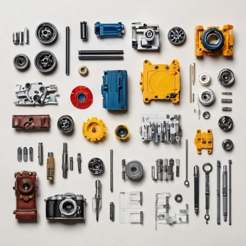 components,construction toys,tools,disassembled,parts,toolbox,fasteners,car-parts,surveying equipment,construction set toy,flat lay,nuts and bolts,bicycles--equipment and supplies,craftsman,flatlay,climbing equipment,workbench,assemblage,drill accessories,camera accessories,Unique,Design,Knolling