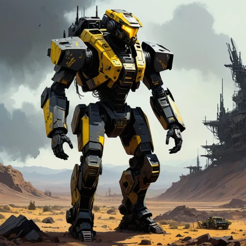 bumblebee,kryptarum-the bumble bee,mech,dreadnought,tau,transformer,mecha,destroy,erbore,military robot,transformers,stud yellow,dewalt,yellow machinery,cleanup,bolt-004,war machine,patrols,bulldozer,yellow hammer,Conceptual Art,Sci-Fi,Sci-Fi 01