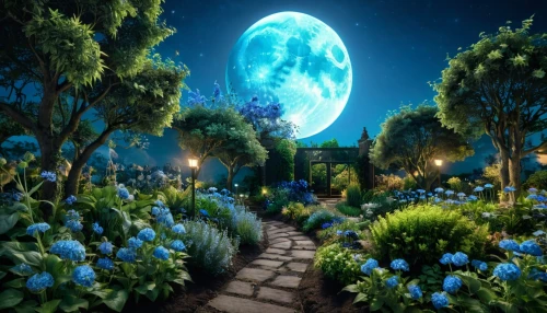 moonlight cactus,the mystical path,pathway,secret garden of venus,garden of plants,moonflower,towards the garden,blue moon rose,moonlit night,skyflower,the garden,fairy world,fantasy picture,green garden,to the garden,druid grove,gardens,fantasy landscape,moonlit,flower garden,Photography,General,Realistic