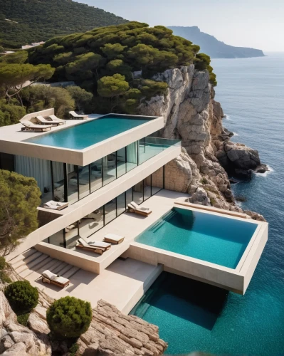 infinity swimming pool,luxury property,pool house,holiday villa,dunes house,house by the water,modern house,modern architecture,summer house,private house,luxury home,luxury real estate,holiday home,beautiful home,dubrovnic,roof top pool,cubic house,the balearics,house of the sea,luxury hotel,Photography,General,Realistic