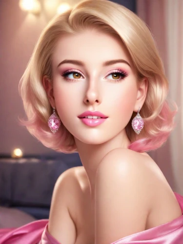 realdoll,barbie,dahlia pink,princess' earring,pink beauty,marylyn monroe - female,romantic look,barbie doll,elsa,natural cosmetic,romantic portrait,doll's facial features,women's cosmetics,female doll,pink magnolia,magnolia,cosmetic,cosmetic brush,peach rose,cinderella