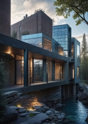 modern house,house by the water,house in the mountains,modern architecture,house in mountains,house with lake,beautiful home,dunes house,luxury home,cubic house,luxury property,aqua studio,pool house,house in the forest,mid century house,private house,jewelry（architecture）,new england style house,glass wall,residential house