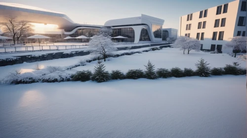 3d rendering,snow ring,snow landscape,white turf,render,snowy landscape,snow roof,snow scene,northeastern,university of wisconsin,snowy,snowhotel,biotechnology research institute,3d rendered,kettunen center,chancellery,white buildings,winter house,espoo,winter wonderland,Photography,General,Realistic
