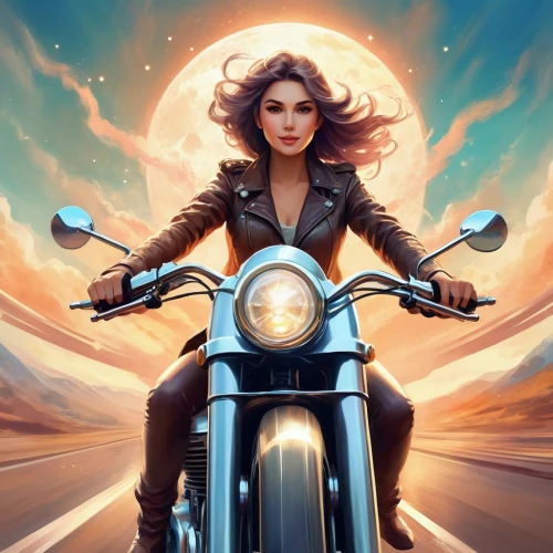 motorbike,motorcycles,motorcyclist,biker,motorcycling,motorcycle,woman bicycle,motorcycle racer,motor-bike,bullet ride,sci fiction illustration,ride,motorcycle tours,motorcycle tour,harley-davidson,harley davidson,motorcycle drag racing,ride out,piaggio ciao,triumph,Illustration,Realistic Fantasy,Realistic Fantasy 01