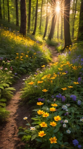 germany forest,fairy forest,forest path,spring morning,fairytale forest,forest glade,spring nature,wooden path,the mystical path,pathway,meadow and forest,aaa,spring equinox,forest floor,hiking path,forest flower,splendor of flowers,summer meadow,wood anemones,wildflowers,Photography,General,Natural