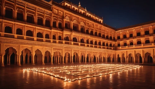 jaipur,hawa mahal,light art,diwali,diwali festival,tealight,light graffiti,drawing with light,the center of symmetry,courtyard,illuminated advertising,light painting,lightpainting,light phenomenon,inside courtyard,rajasthan,light drawing,tea lights,candlelights,festival of lights,Photography,General,Commercial