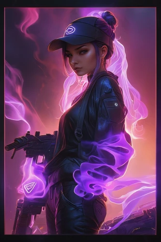twitch icon,rosa ' amber cover,girl with a gun,girl with gun,witch's hat icon,lux,policewoman,raven rook,ipê-purple,violet,beret,purple background,edit icon,ranger,purple wallpaper,cancer icon,vietnam,riot,officer,portrait background,Photography,General,Natural
