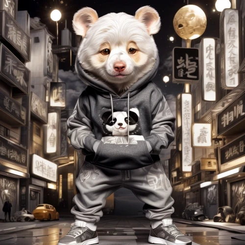 3d teddy,chinese panda,panda,kawaii panda,pandabear,panda bear,white bear,anthropomorphized animals,musical rodent,hip-hop,little panda,year of the rat,hip hop,dormouse,raccoon,hip hop music,hiphop,szymbark,ferret,pubg mascot