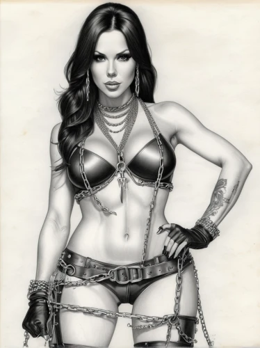 female warrior,barb wire,celtic queen,lady honor,warrior woman,tura satana,hard woman,lara,woman fire fighter,toni,fantasy woman,tool belt,kingsnake,cowgirl,ronda,harnessed,king snake,wonderwoman,sepia,santana,Illustration,Black and White,Black and White 30