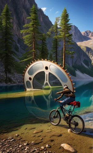 bicycle trailer,bicycle wheel,cross-country cycling,artistic cycling,mountain biking,mountain bike,cross country cycling,adventure sports,adventure racing,bicycle tire,road bicycle,cycling,bicycle ride,cyclist,bicycle trainer,road cycling,cycle sport,teardrop camper,cycle ball,recumbent bicycle,Photography,General,Realistic