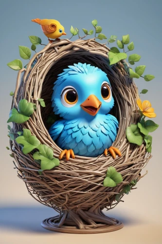 nest easter,bird nest,easter nest,bird's nest,twitter bird,nestling,wooden birdhouse,robin egg,spring nest,bird nests,twitter logo,bird house,nest,owlet,birdhouse,robin's nest,nesting,baby bluebirds,decoration bird,nest workshop,Unique,3D,3D Character