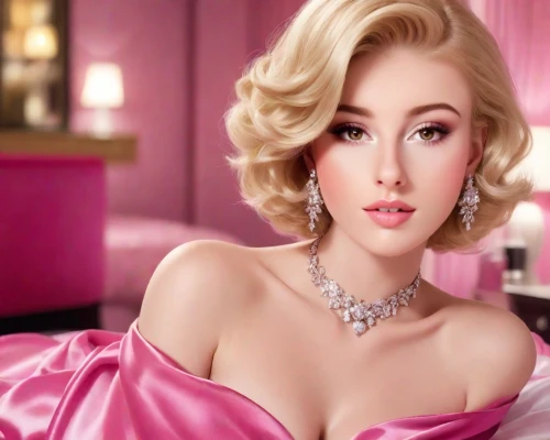 pearl necklace,dita,barbie doll,pink beauty,pink lady,marylyn monroe - female,pearl necklaces,valentine day's pin up,diamond jewelry,love pearls,realdoll,pearls,vintage makeup,hard candy,bridal jewelry,jeweled,vanity fair,barbie,women's cosmetics,beautiful woman