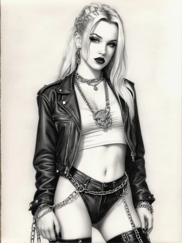 madonna,harley,poison,barb wire,pencil drawing,lotus art drawing,pencil drawings,toni,harley quinn,femme fatale,marylyn monroe - female,dita,bad girl,charcoal drawing,charcoal pencil,grunge,graphite,charcoal,punk,goth woman,Illustration,Black and White,Black and White 30