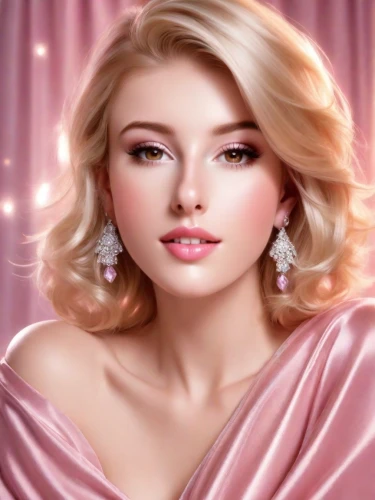 romantic look,women's cosmetics,bridal jewelry,pink beauty,portrait background,romantic portrait,natural cosmetic,diamond jewelry,realdoll,princess' earring,pink background,marylyn monroe - female,bridal accessory,cosmetic products,beauty face skin,vintage makeup,pearl necklaces,dahlia pink,pearl necklace,jeweled
