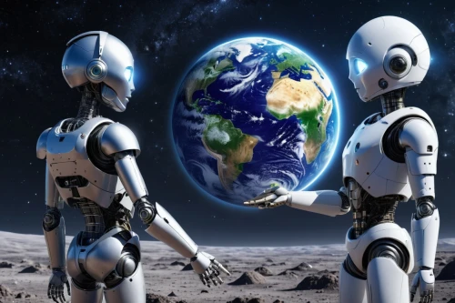 earth rise,robot in space,copernican world system,exo-earth,astronautics,binary system,alien planet,virtual world,alien world,planet earth,spacesuit,space walk,cosmonautics day,other world,terraforming,federation,earth in focus,extraterrestrial life,global oneness,earth station,Photography,General,Realistic
